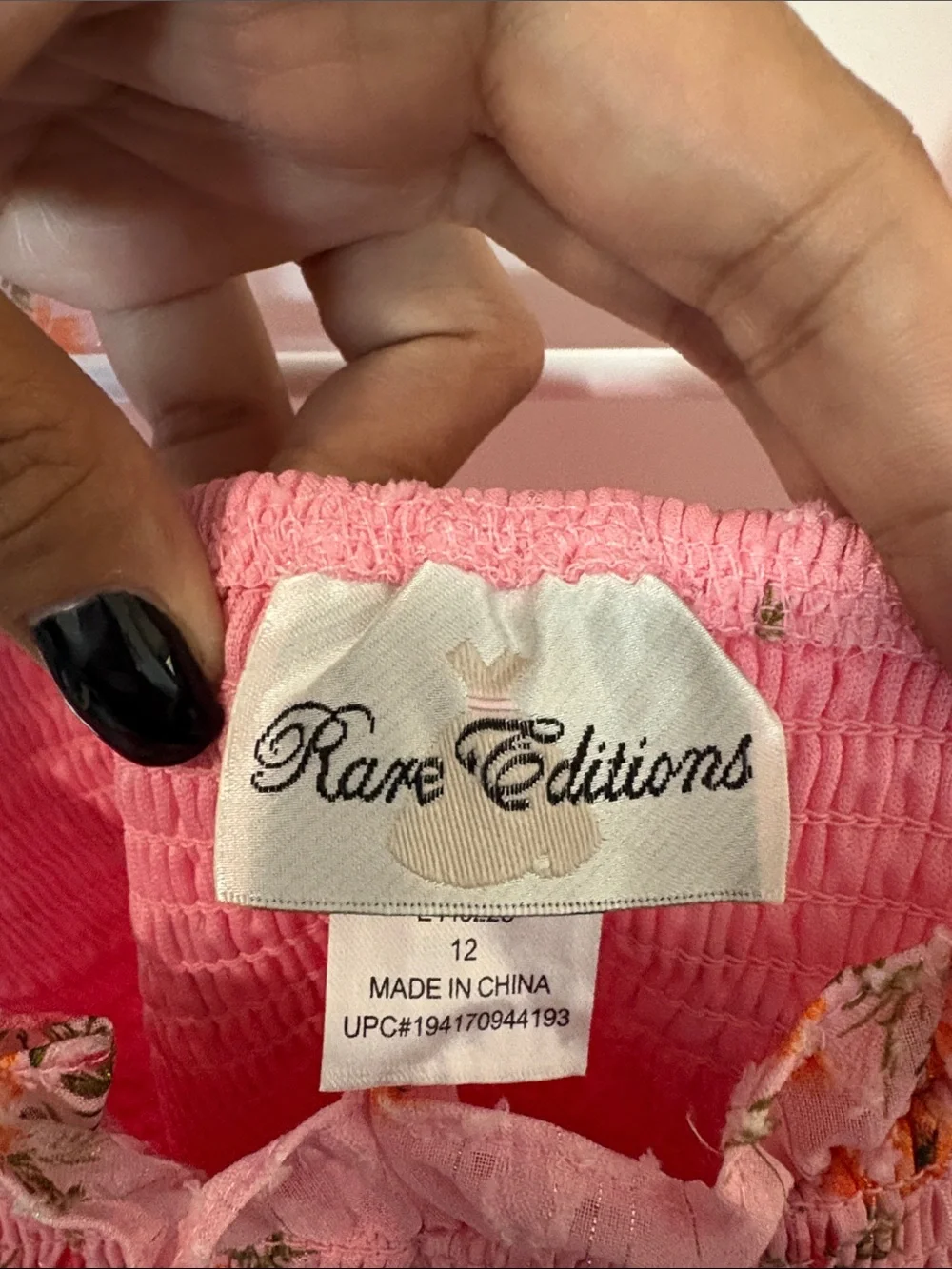 Rare Editions Pink Floral Ruffle Sundress with Smocked Bodice